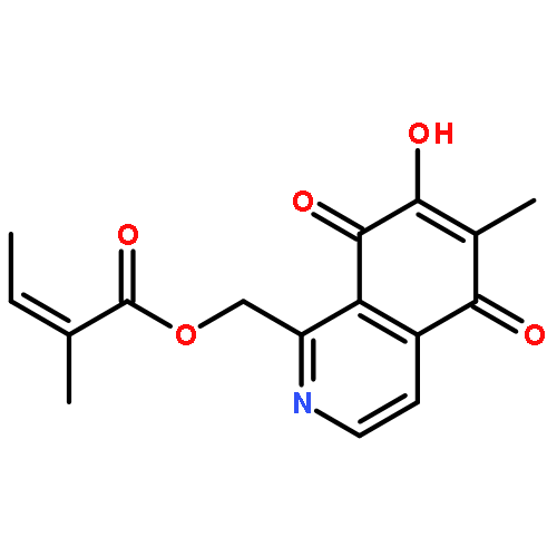 (5,8-dihydro-7-hydroxy-6-methyl-5,8-dioxo-1-isoquinolinyl)methyl (2Z)-2-methyl-2-butenoate