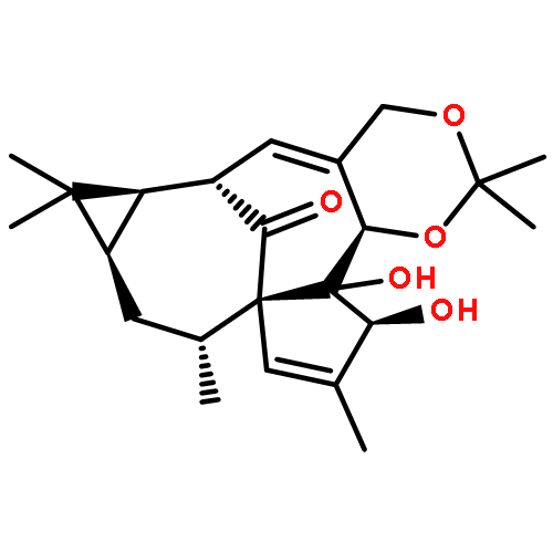 7H-?6,?9a-?Methano-?4H-?cyclopenta[9,?10]?cyclopropa[5,?6]?cyclodeca[1,?2-?d]?-?1,?3-?dioxin-?13-?one, 6,?6a,?7a,?8,?9,?12,?12a,?12b-?octahydro-?12,?12a-?dihydroxy-?2,?2,?7,?7,?9,?11-?hexamethyl-?, (6R,?6aR,?7aR,?9R,?9aS,?12S,?12aR,?12bR)?-