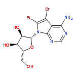 5,6-dibromo-7-(beta-D-ribofuranosyl)-7H-pyrrolo[2,3-d]pyrimidin-4-amine