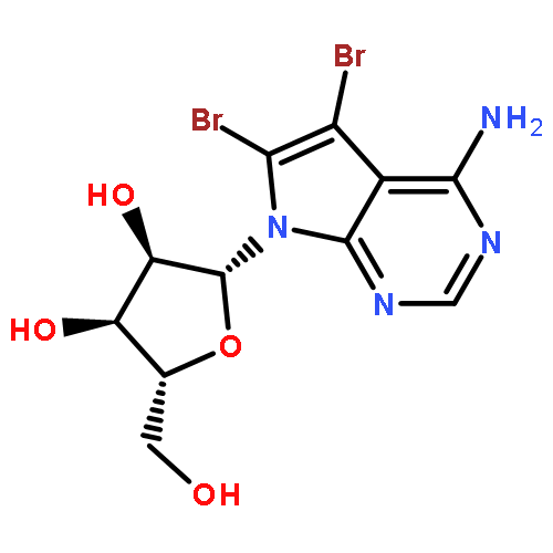 5,6-dibromo-7-(beta-D-ribofuranosyl)-7H-pyrrolo[2,3-d]pyrimidin-4-amine