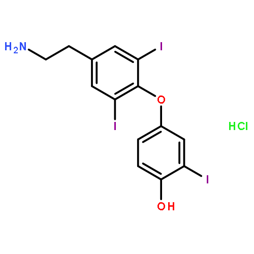 Phenol, 4-[4-(2-aminoethyl)-2,6-diiodophenoxy]-2-iodo-, hydrochloride