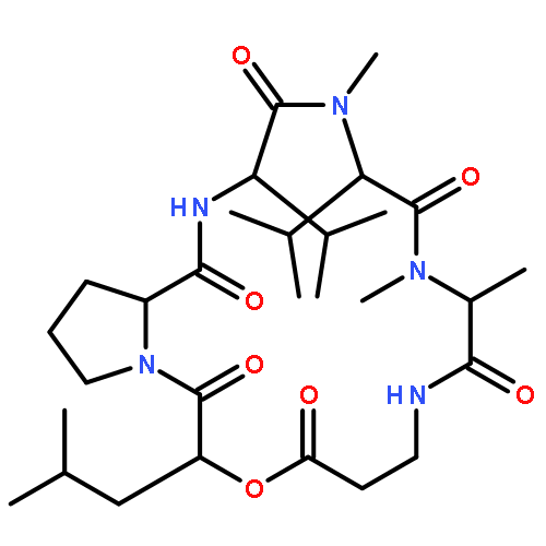 5,8,9-trimethyl-16-(2-methylpropyl)-3,6-di(propan-2-yl)dodecahydropyrrolo[1,2-d][1,4,7,10,13,16]oxapentaazacyclononadecine-1,4,7,10,14,17(11H,16H)-hexone