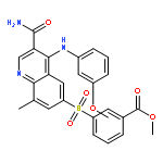 Benzoic acid,
3-[[3-(aminocarbonyl)-4-[(3-methoxyphenyl)amino]-8-methyl-6-quinolinyl
]sulfonyl]-, methyl ester