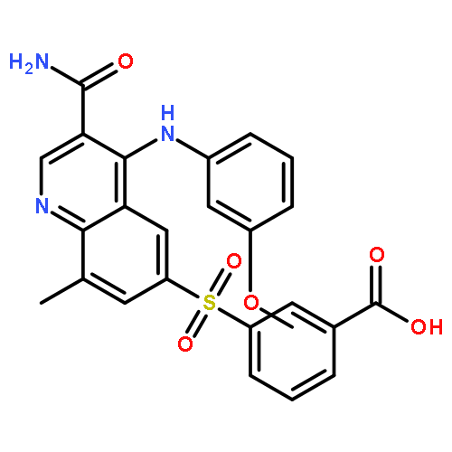 Benzoic acid,
3-[[3-(aminocarbonyl)-4-[(3-methoxyphenyl)amino]-8-methyl-6-quinolinyl
]sulfonyl]-