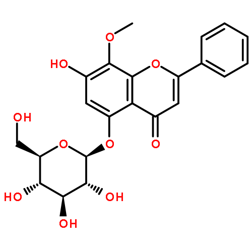 4H-1-BENZOPYRAN-4-ONE, 5-(BETA-D-GLUCOPYRANOSYLOXY)-7-HYDROXY-8-METHOXY-2-PHENYL-