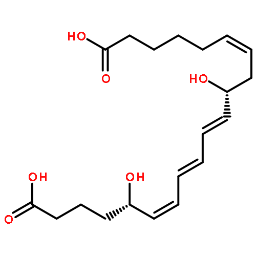 (5S,6Z,8E,10E,12R,14Z)-5,12-DIHYDROXYICOSA-6,8,10,14-TETRAENEDIOIC ACID