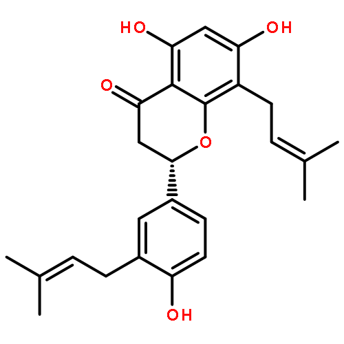 4H-1-Benzopyran-4-one,2,3-dihydro-5,7-dihydroxy-2-[4-hydroxy-3-(3-methyl-2-buten-1-yl)phenyl]-8-(3-methyl-2-buten-1-yl)-,(2S)-