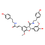 3-Benzofurancarboxamide, 2,3-dihydro-2-(4-hydroxy-3-methoxyphenyl)-N-(2-(4-hydroxyphenyl)ethyl)-5-((1E)-3-((2-(4-hydroxyphenyl)ethyl)amino)-3-oxo-1-propenyl)-7-methoxy-, (2R,3R)-rel-