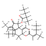 (ent-2beta,4E,9alpha)-9-(3-Methyl-2E-pentenoyl),2-(2-methylbutanoyl): 2,9-Dihydroxy-4,10(14)-oplopadien-3-one