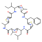 11-benzyl-4-(butan-2-yl)-7,21,25-trimethyl-18-(2-methylpropyl)-6,20-dioxa-13,27-dithia-3,10,17,24,29,30,31,32-octaazapentacyclo[24.2.1.1~5,8~.1~12,15~.1~19,22~]dotriaconta-1(28),5(32),12(31),14,19(30),26(29)-hexaene-2,9,16,23-tetrone