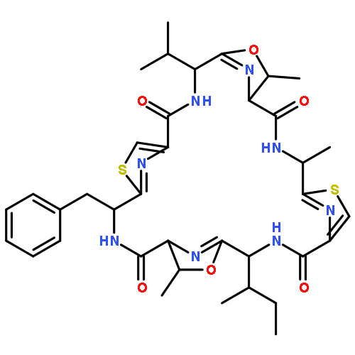 11-benzyl-4-(butan-2-yl)-7,21,25-trimethyl-18-(propan-2-yl)-6,20-dioxa-13,27-dithia-3,10,17,24,29,30,31,32-octaazapentacyclo[24.2.1.1~5,8~.1~12,15~.1~19,22~]dotriaconta-1(28),5(32),12(31),14,19(30),26(29)-hexaene-2,9,16,23-tetrone