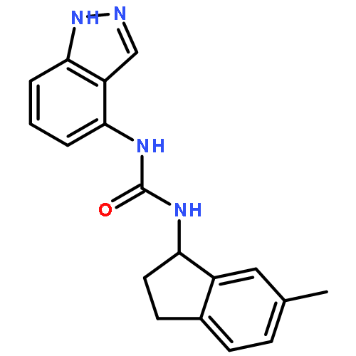 UREA, N-(2,3-DIHYDRO-6-METHYL-1H-INDEN-1-YL)-N'-1H-INDAZOL-4-YL-