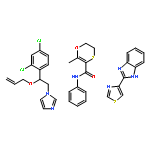 1-[2-allyloxy-2-(2,4-dichlorophenyl)ethyl]imidazole; 2-methyl-N-phenyl-5,6-dihydro-1,4-oxathiine-3-carboxamide; 2-thiazol-4-yl-1H-benzimidazole