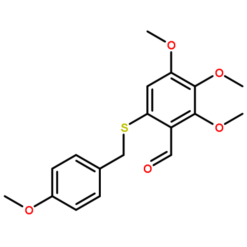 Benzaldehyde, 2,3,4-trimethoxy-6-[[(4-methoxyphenyl)methyl]thio]-