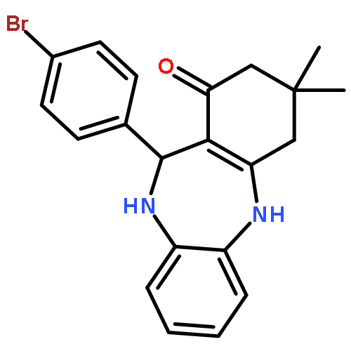 <br>11-(4-bromophenyl)-3,3-dimethyl-2,3,4,5,10,11-hexahydro-1H-dibenzo[b,e][1,4 ]diazepin-1-one