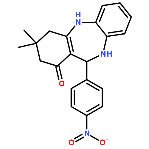 <br>3,3-Dimethyl-11-(4-nitro-phenyl)-2,3,4,5,10,11-hexahydro-dibenzo[b,e][1,4]d iazepin-1-one