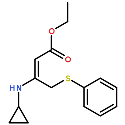 2-BUTENOIC ACID, 3-(CYCLOPROPYLAMINO)-4-(PHENYLTHIO)-, ETHYL ESTER