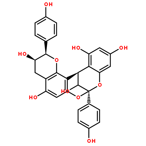 (2R,3R,8S,14R)-2,8-bis(4-hydroxyphenyl)-3,4-dihydro-2H,14H-8,14-methanochromeno[7,8-d][1,3]benzodioxocine-3,5,11,13,15-pentol