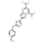 <br>5,7-Bis-difluoromethyl-2-[5-(4-methoxy-benzyl)-[1,3,4]oxadiazol-2-yl]-pyraz olo[1,5-a]pyrimidine