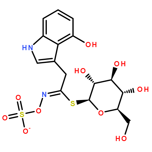 b-D-Glucopyranose, 1-thio-,1-[4-hydroxy-N-(sulfooxy)-1H-indole-3-ethanimidate]