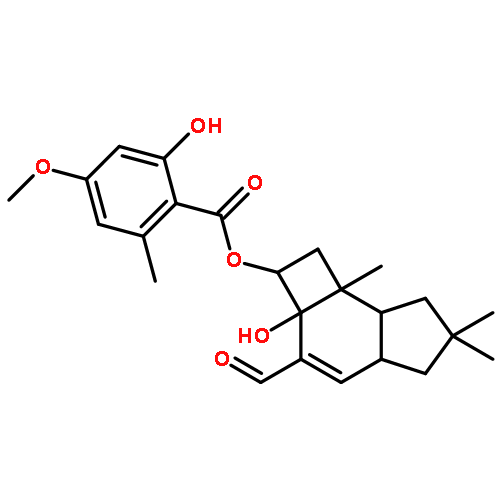 Benzoic acid,2-hydroxy-4-methoxy-6-methyl-,(2R,2aS,4aS,7aS,7bR)-3-formyl-2,2a,4a,5,6,7,7a,7b-octahydro-2a-hydroxy-6,6,7b-trimethyl-1H-cyclobut[e]inden-2-ylester