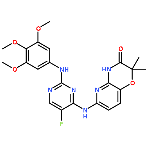 6-[5-Fluoro-2-(3,4,5-trimethoxyphenylamino)pyrimidin-4-ylamino]-2,2-dimethyl-4H-pyrido[3,2-b][1,4]oxazin-3-one