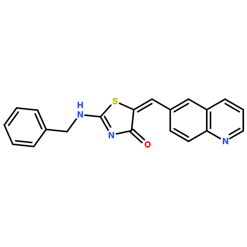 4(5H)-Thiazolone, 2-[(phenylmethyl)amino]-5-(6-quinolinylmethylene)-