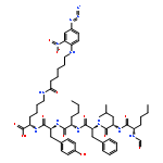 L-Lysine,N6-[6-[(4-azido-2-nitrophenyl)amino]-1-oxohexyl]-N2-[N-[N-[N-[N-(N-formyl-L-norleucyl)-L-leucyl]-L-phenylalanyl]-L-norleucyl]-L-tyrosyl]-(9CI)