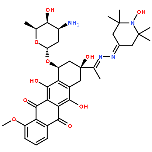 1-Piperidinyloxy,4-[2-[1-[(2S,4S)-4-[(3-amino-2,3,6-trideoxy-a-L-lyxo-hexopyranosyl)oxy]-1,2,3,4,6,11-hexahydro-2,5,12-trihydroxy-7-methoxy-6,11-dioxo-2-naphthacenyl]ethylidene]hydrazinylidene]-2,2,6,6-tetramethyl-