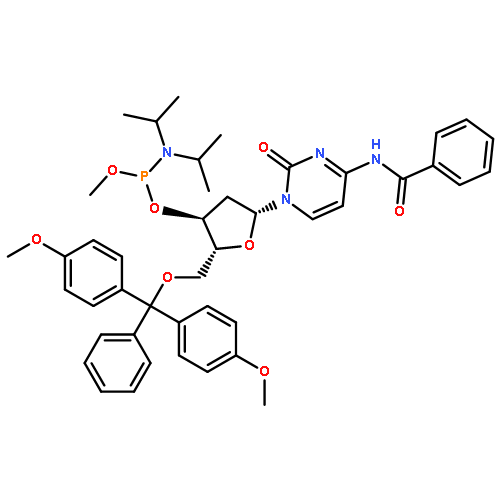 Cytidine,N-benzoyl-5'-O-[bis(4-methoxyphenyl)phenylmethyl]-2'-deoxy-, 3'-[methylbis(1-methylethyl)phosphoramidite] (9CI)