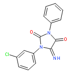 2,4-IMIDAZOLIDINEDIONE, 1-(3-CHLOROPHENYL)-5-IMINO-3-PHENYL-