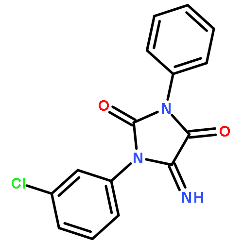 2,4-IMIDAZOLIDINEDIONE, 1-(3-CHLOROPHENYL)-5-IMINO-3-PHENYL-