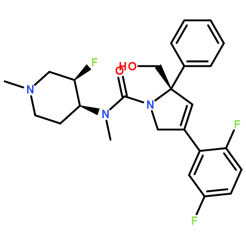 1H-Pyrrole-1-carboxamide,4-(2,5-difluorophenyl)-N-[(3R,4S)-3-fluoro-1-methyl-4-piperidinyl]-2,5-dihydro-2-(hydroxymethyl)-N-methyl-2-phenyl-,(2S)-