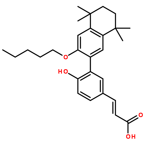 3-[4-hydroxy-3-(5,5,8,8-tetramethyl-3-pentoxy-6,7-dihydronaphthalen-2-yl)phenyl]prop-2-enoic acid