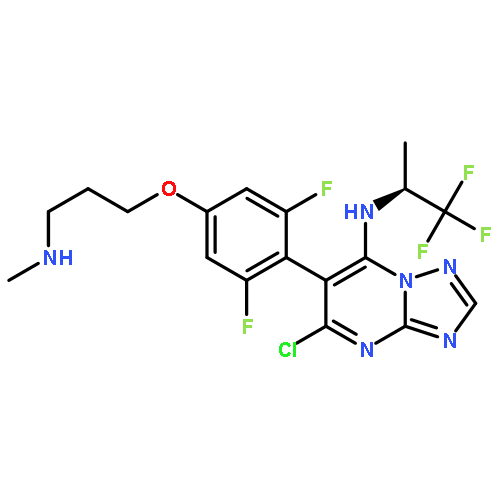 5-chloro-6-[2,6-difluoro-4-[3-(methylamino)propoxy]phenyl]-N-[(2S)-1,1,1-trifluoropropan-2-yl]-[1,2,4]triazolo[1,5-a]pyrimidin-7-amine