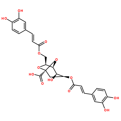 β-L-altro-2-Octulopyranosonic acid, 2,7-anhydro-3-deoxy-, 4,8-bis[(2E)-3-(3,4-dihydroxyphenyl)-2-propenoate]