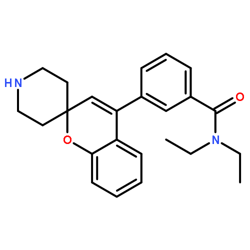 BENZAMIDE, N,N-DIETHYL-3-SPIRO[2H-1-BENZOPYRAN-2,4'-PIPERIDIN]-4-YL-