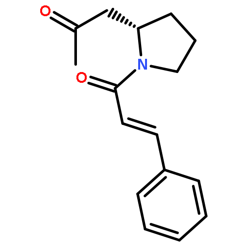 Pyrrolidine, 1-[(2E)-1-oxo-3-phenyl-2-propenyl]-2-(2-oxopropyl)-, (2S)-