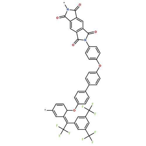 POLY[(5,7-DIHYDRO-1,3,5,7-TETRAOXOBENZO[1,2-C:4,5-C']DIPYRROLE-2,6(1H,3H)-DIYL)-1,4-PHENYLENEOXY-1,4-PHENYLENE[1-[3,5-BIS(TRIFLUOROMETHYL)PHENYL]-2,2,2-TRIFLUOROETHYLIDENE]-1,4-PHENYLENEOXY-1,4-PHENYLENE]