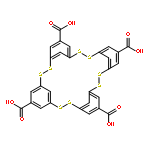 2,3,9,10,16,17,23,24-Octathiapentacyclo[23.3.1.14,8.111,15.118,22]dotriac
onta-1(29),4,6,8(32),11,13,15(31),18,20,22(30),25,27-dodecaene-6,1
3,20,27-tetracarboxylic acid