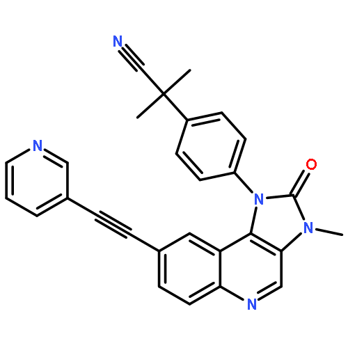 2-methyl-2-[4-[3-methyl-2-oxo-8-(2-pyridin-3-ylethynyl)imidazo[4,5-c]quinolin-1-yl]phenyl]propanenitrile