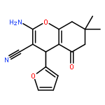 <br>2-amino-4-(2-furyl)-7,7-dimethyl-5-oxo-5,6,7,8-tetrahydro-4H-chromene-3-car bonitrile