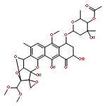 2-(dimethoxymethyl)-10,12,13a-trihydroxy-7-methoxy-5-methyl-11-oxo-3a,8,9,10,11,13a-hexahydro-4H-spiro[2,4-epoxyfuro[3,2-b]naphtho[2,3-h]chromene-1,2'-oxiran]-8-yl 4-O-acetyl-2,6-dideoxy-3-C-methylhexopyranoside