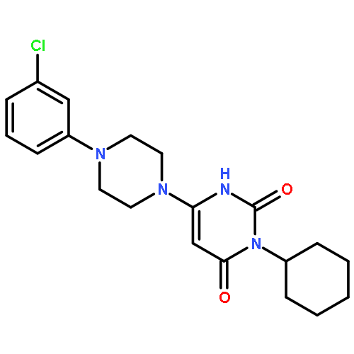 6-[4-(3-chlorophenyl)-1-piperazinyl]-3-cyclohexyl-2,4(1h,3h)-pyri Midinedione