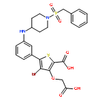 5-(3-{[1-(Benzylsulfonyl)-4-piperidinyl]amino}phenyl)-4-bromo-3-( carboxymethoxy)-2-thiophenecarboxylic acid