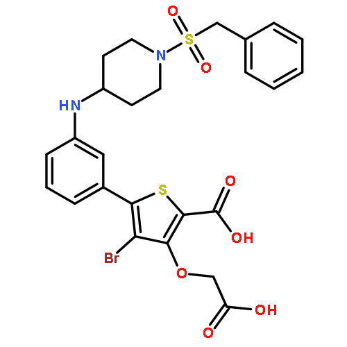 5-(3-{[1-(Benzylsulfonyl)-4-piperidinyl]amino}phenyl)-4-bromo-3-( carboxymethoxy)-2-thiophenecarboxylic acid