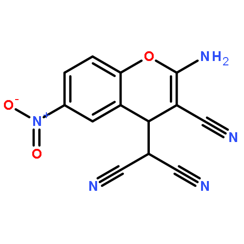 Propanedinitrile, (2-amino-3-cyano-6-nitro-4H-1-benzopyran-4-yl)-