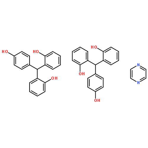 PHENOL, 2,2'-[(4-HYDROXYPHENYL)METHYLENE]BIS-, COMPD. WITH PYRAZINE(2:1)