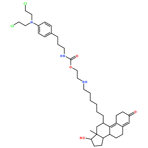 2-[6-[(11s,13s,17s)-17-hydroxy-13-methyl-3-oxo-2,6,7,8,11,12,14,15,16,17-decahydro-1h-cyclopenta[a]phenanthren-11-yl]hexylamino]ethyl N-[3-[4-[bis(2-chloroethyl)amino]phenyl]propyl]carbamate