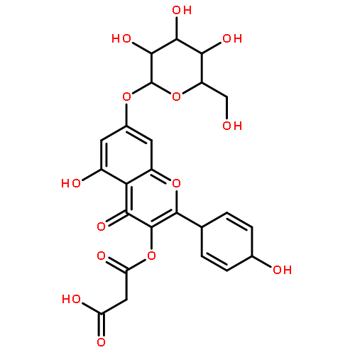 3-[5-hydroxy-2-(4-hydroxycyclohexa-2,4-dien-1-yl)-4-oxo-7-[(2S,3R,4S,5S,6R)-3,4,5-trihydroxy-6-(hydroxymethyl)oxan-2-yl]oxychromen-3-yl]oxy-3-oxopropanoic acid